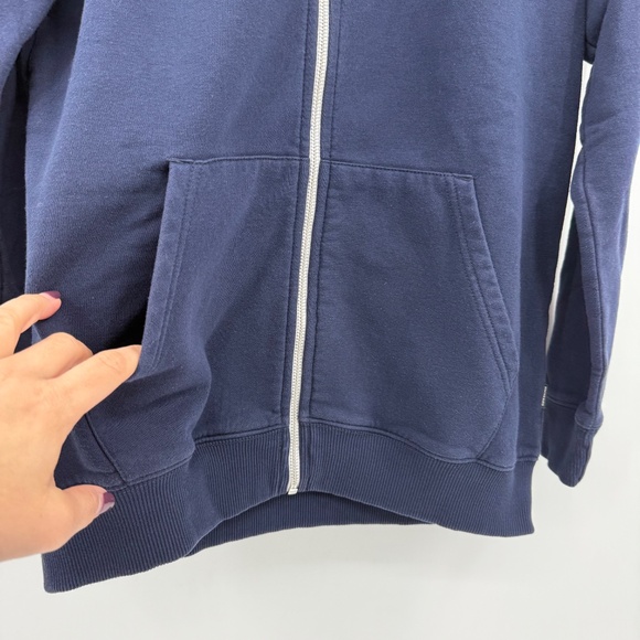 Quiksilver Hoodie Men Medium Blue Full Zip Fleece Sweater Skater Y2K Sweatshirt - Picture 4 of 13